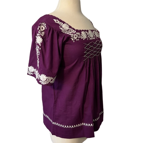 Karen Kane purple floral embroidered top XS - Picture 3 of 4